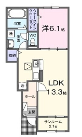 大開駅 徒歩3分 1階の物件間取画像